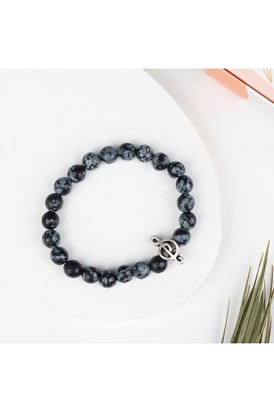 Mitr Facet Obsidian Natural Stone Bracelet