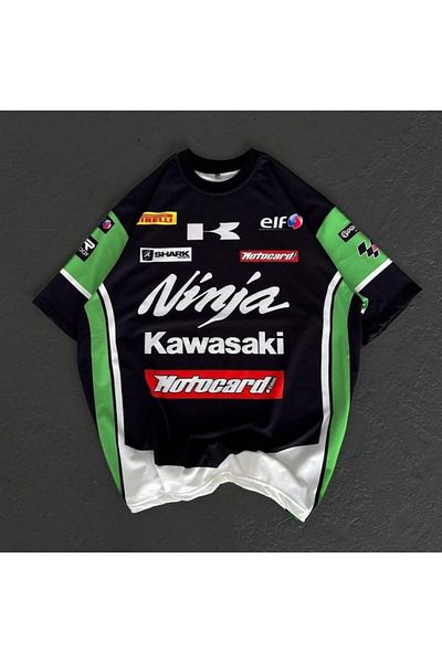 MSRT Ανδρικό μπλουζάκι με στάμπα Ninja Oversize - Crew Neck