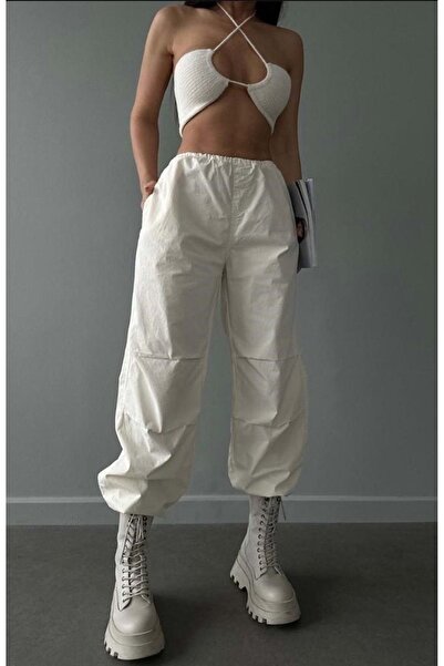 KAPKARA Kadın Ayarlanabilir Bel Ve Paça Stoperli Paraşüt Pantolon