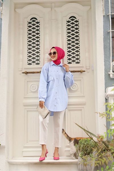 Meryemce Butik Πουκάμισο Poplin Balloon Sleeve Oversize