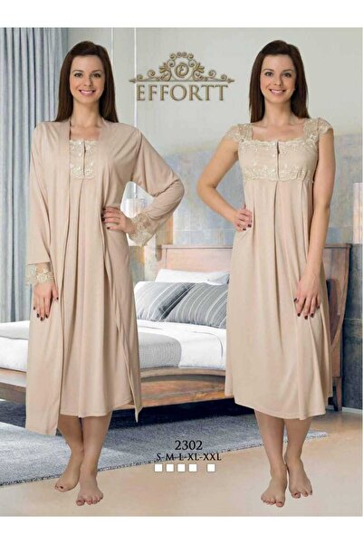 effort Lüx Sabahlıklı Hamile Lohusa Gecelik Takımı