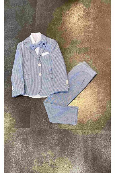 moona kids 4-13 Yaş Erkek Çocuk Çizgili Takım Elbise