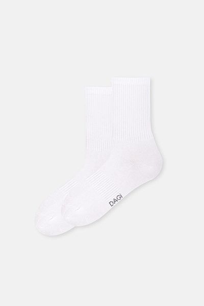 Dagi Weißes 2-teiliges Basic-Sportsocken-Set für Herren