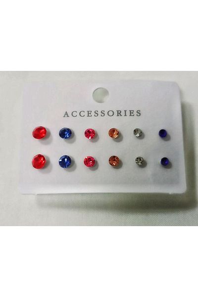 accessries Colorful Dot 6 Nail Multiple Set Earrings