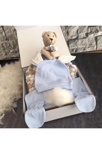 Bebek Çikolatası Erkek Bebek Hediyelik Kutusu, Bebek Mavi Tulum, Bebek Uyku A...