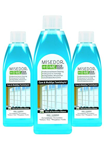 Misedor 3 Lü Set Doğal Cam Ve Mobilya Temizleyici 400 ml