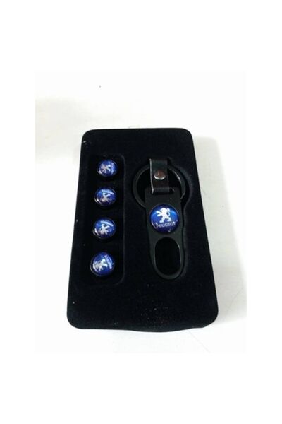 Cnk Oto Peugeot Metal Sibop Kapağı Anahtarlık Seti