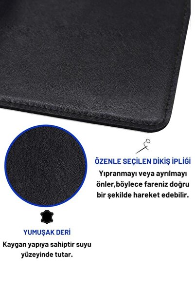 Lord Mountain 70x30 L Black Leather Mouse Pad - Comfortable and Reversible Table Mat Desk Mat