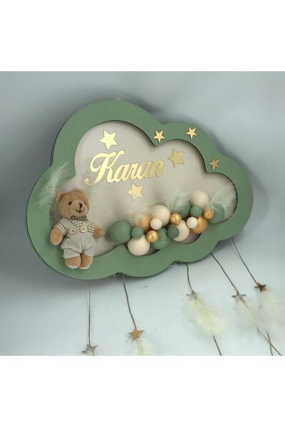 Bebek Çikolatası Kişiye Özel Bebek Kapı Süsü Işıklı Kabartmalı