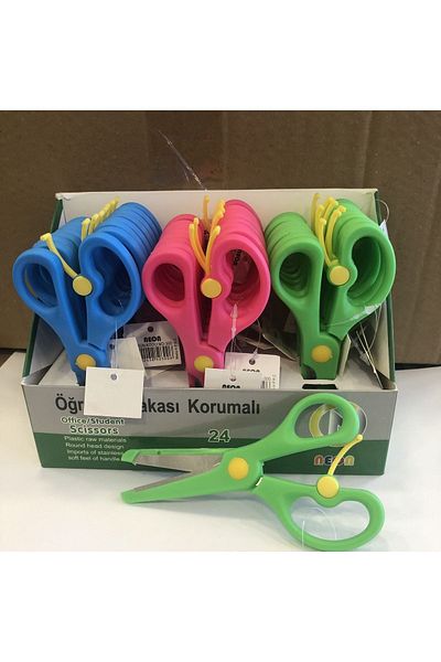 Neon Student Scissors Protected 24 Pieces