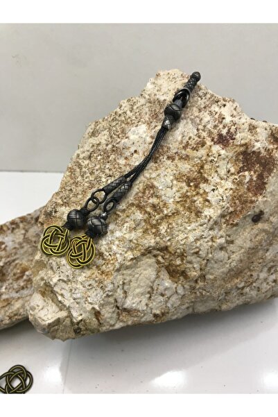 KAZZAZE Ciucuri unisex galbeni Shams Knot cu dublu oxidat din argint sterling