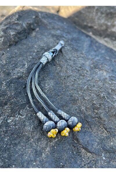 KAZZAZE Rozariu din argint Kazaziye cu trei margele - ciucuri