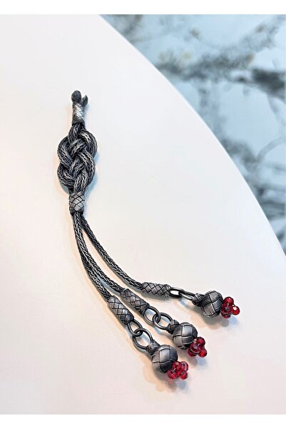 KAZZAZE شرابة فضية مؤكسدة بزخارف إنفينيتي مناسبة لجميع المسببات