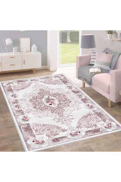Eliana Home Dijital Baskı Yıkanabilir Kaymaz Taban Salon Halısı Ve Yolluk LNA...