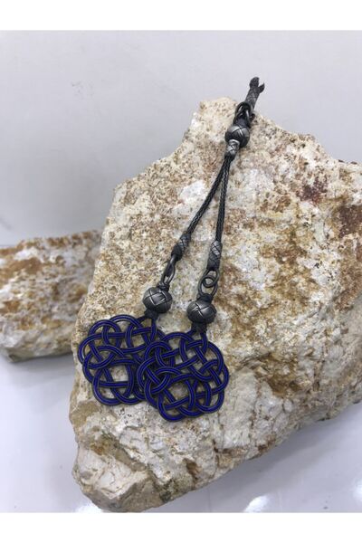 KAZZAZE Unisex Blue Love Knot Oxidat Double Tassel