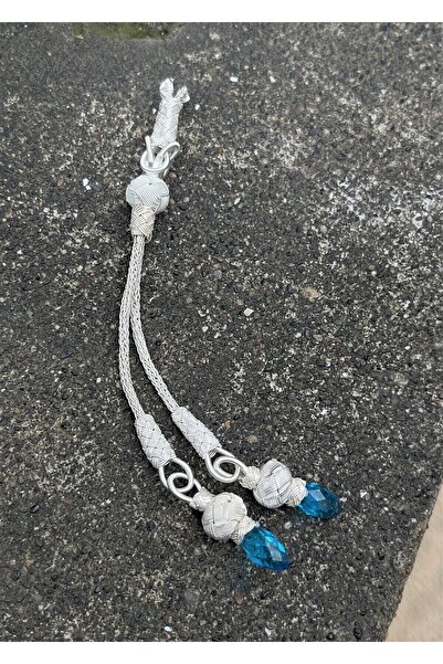 KAZZAZE Pompon dublu rozariu Kazaziye din argint cu piatră de cristal