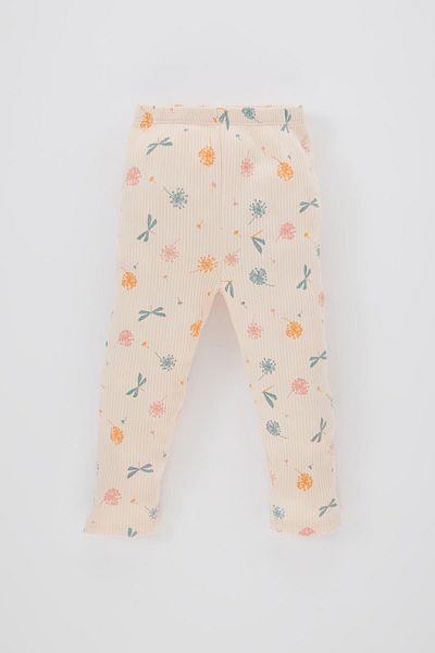 DeFacto Ribbed Floral Patterned Baby Girl Pajama Set - Long Sleeve, B9237a524sp