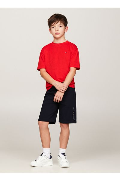 Tommy Hilfiger Elastic Waist Regular Navy Blue Boys' Shorts Essential Sweatshorts