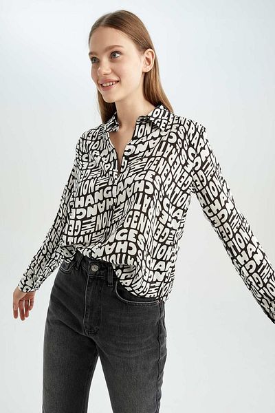 DeFacto Cămașă cu mânecă lungă cu model regular fit - Coool Y5301az22au