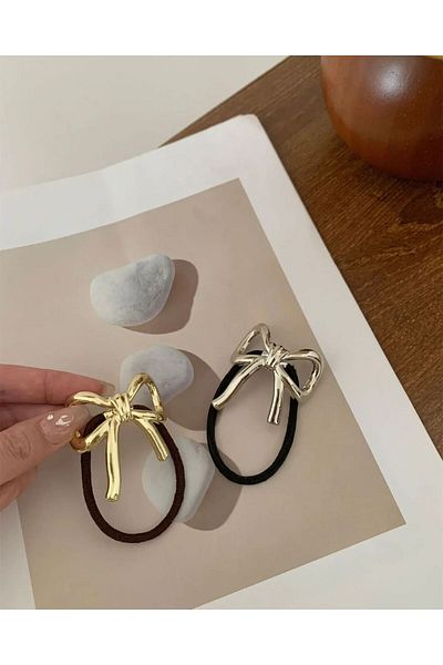 Âlâ Atelier Gold Bow Curved Elastic Pinterest Buckle