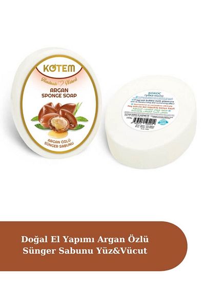 paksa Natural Argan Extract Nourishing and Repairing Handmade Sponge Shower Soap - 125 Gr