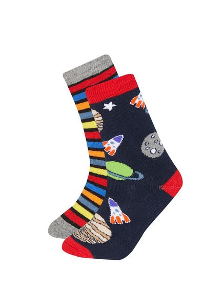 DeFacto Boy's Winter Cotton Socks Set of 2 - A6675a8ns