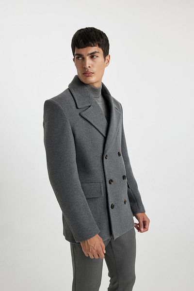 DeFacto Tuxedo Collar Slim Fit Coat Parka - Buttoned and Lined, A3547Ax23Wn