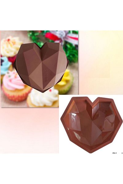 Şenhomee 21 cm Diameter Large Crystal Heart Shaped Pinyata Cake Chocolate Mold - 1St Quality