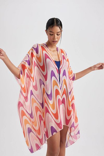 DeFacto Fall in Love Regular Fit Patterned Cotton Beach Dress