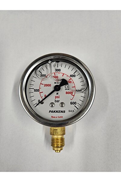 Pakkens ÇAP 63 ALTTAN 600 BAR GLİSERİNLİ MANOMETRE - PAKKENS