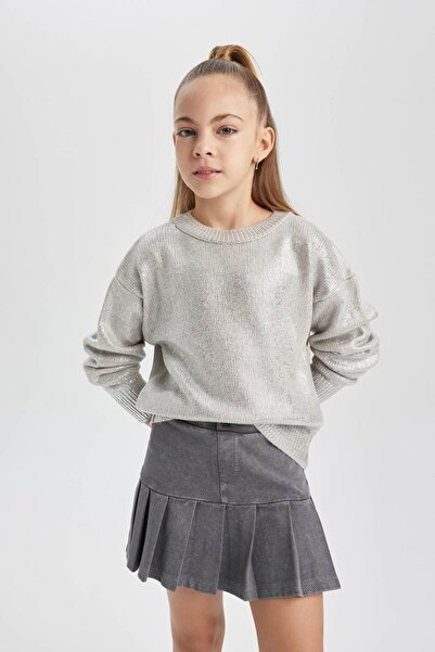 DeFacto Pulover pentru fete cu decolteu triplu B8414a823wn