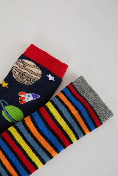 DeFacto Boy's Winter Cotton Socks Set of 2 - A6675a8ns