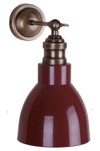 Fivorno Aydınlatma The Pain Series Antique Wall Sconce - Burgundy Color with Metal Hat