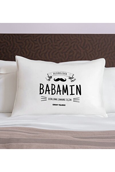 Bk Gift Kişiye Özel Baba Temalı Pamuklu Yastık Kılıfı-6 50x70 cm Babaya Babal...