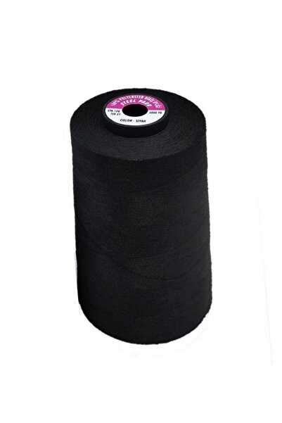 Tuana İplik KOZALI 10 Τεμάχια Νούμερο 120 Μαύρο Χρώμα Πολυεστερικό Κλωστή Ραπτικής 5000 Μέτρα