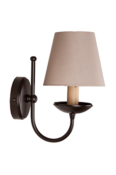 Fivorno Aydınlatma Basic Line Antik Kahve Kumaş Başlıklı Aplik Bej