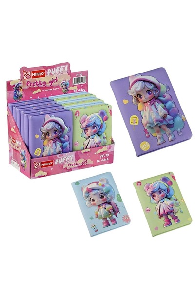 Mikro Not Defteri Puffy Pretty Girl 96 Yaprak Pf-10 (Karışık Renk 1 Adet)