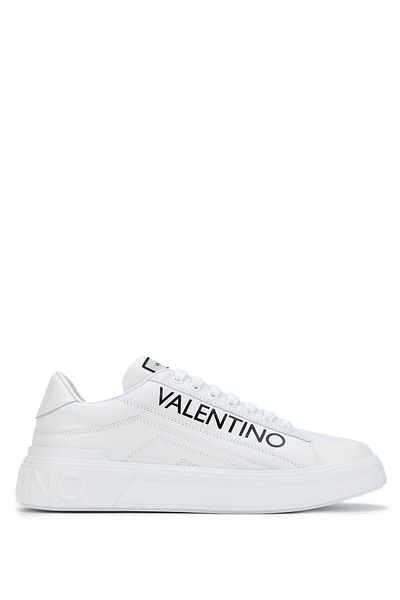 Mario Valentino White Leather Men's Sneakers - Sports Shoes