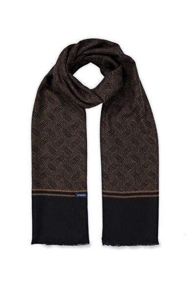 Hatemoğlu Camel Patterned Brown Scarf