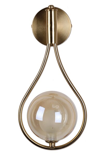 Fivorno Aydınlatma Bubble Lamp Damla Model Bal Renk Kaplamalı Camlı Aplik (ampul Dahil)