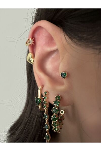 Okko Store Cerrahi Çelik Renkli Taşlı Tragus, Piercing