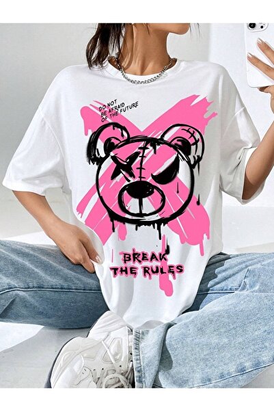 PALPİTO Γυναικείο μπλουζάκι με στάμπα με ρυθμίσεις White Bear