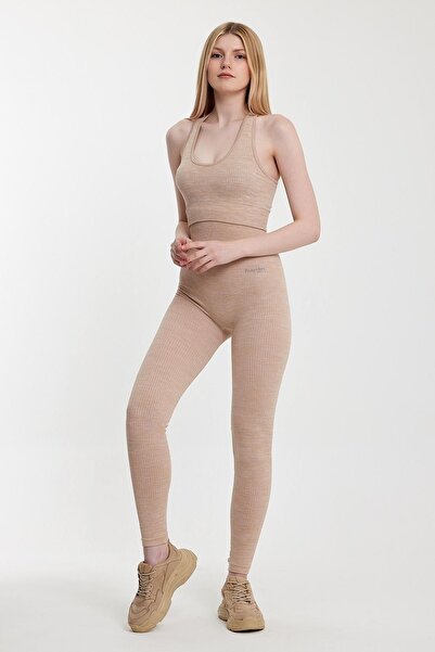 Penyelux Cream Colored Seamless Women's Sports Bra - Supporting and Covered