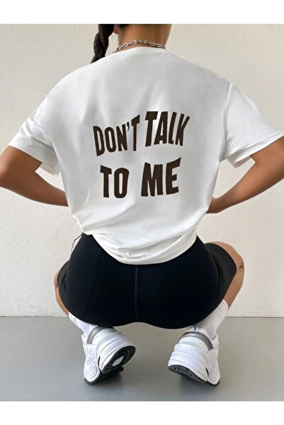 PALPİTO Bela Oversize kroj T-shirt - Žene, ne pričajte Štampano