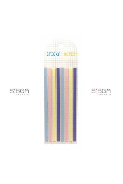 sibga tasarım Thin Long Strip Transparent Colored Postit Post-it Post ItBookmark Bookmark Postit Sticker 160 Sheets