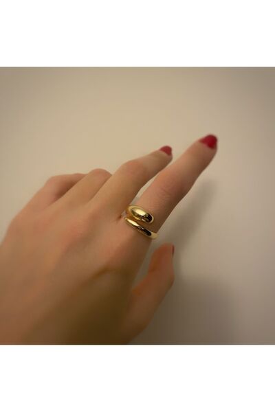 Gilai İstanbul Bombeli Bottega Kararmaz Gümüş ve Altın Kaplama Yüzükler