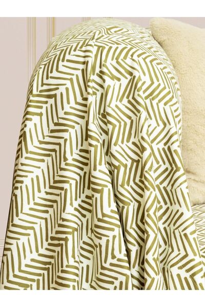 Latuda Concept Калъф за диван Softmicro 180x300 см с скандинавски шарки в бохо стил - зелен шал и одеяло за диван