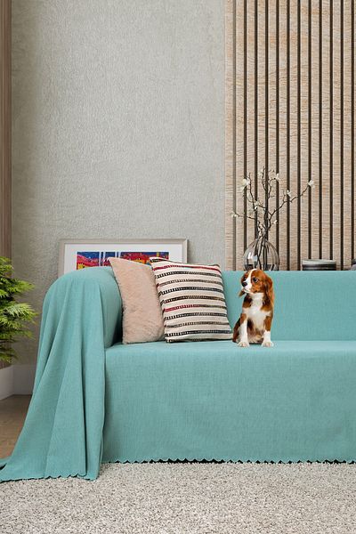 Latuda Concept Water Green 175x300 Microfiber Chenille Κάλυμμα καναπέ και κάλυμμα καναπέ-κρεβάτι - Αντιολισθητικό διπλής όψης