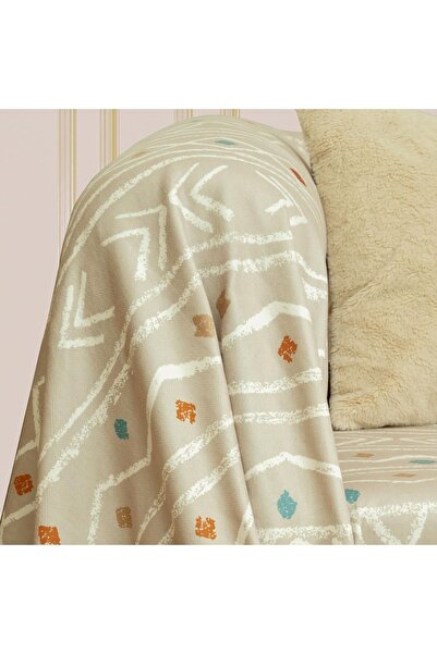 Latuda Concept Softmicro 180x300 Cm Ethnic Patterned Boho Sofa Blanket - Camel Shawl and Sofa Blanket