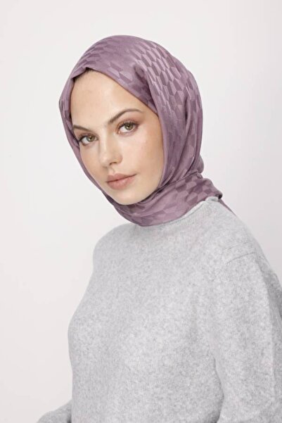 VALORSCARF Dusty Lilac Qoza Pattern Silky Jacquard Shawl
